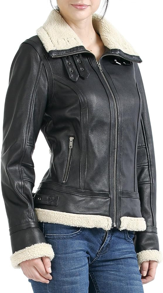 BGSD Women Brittany Lambskin Leather Jacket (Regular & Plus Size & Petite) | Amazon (US)