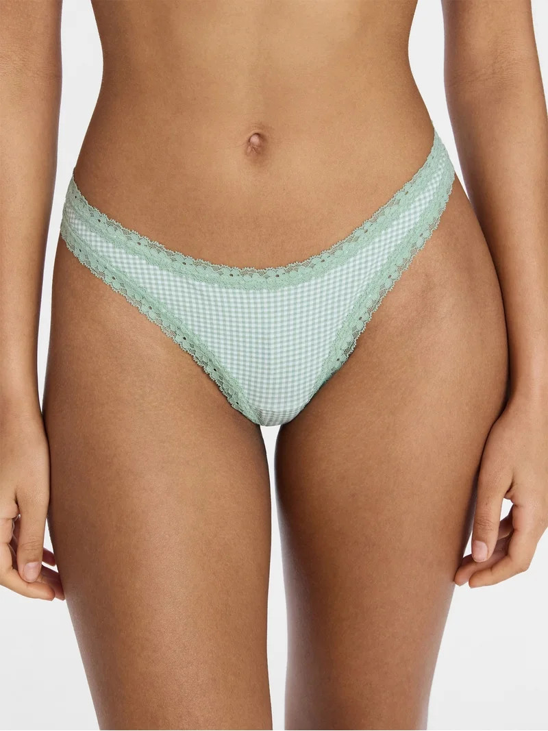 No Boundaries Women's Thong Panty Cotton Lace, 1-pack, Sizes XS-XXXL - Walmart.com | Walmart (US)