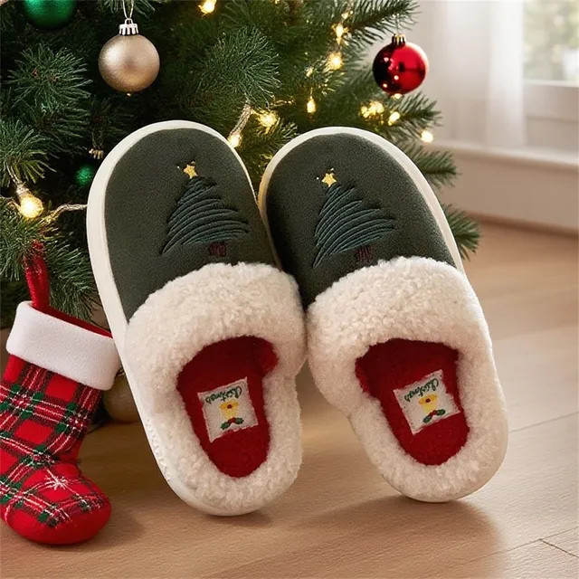 ZORI - Christmas Tree Embroidered Slippers | YesStyle.com