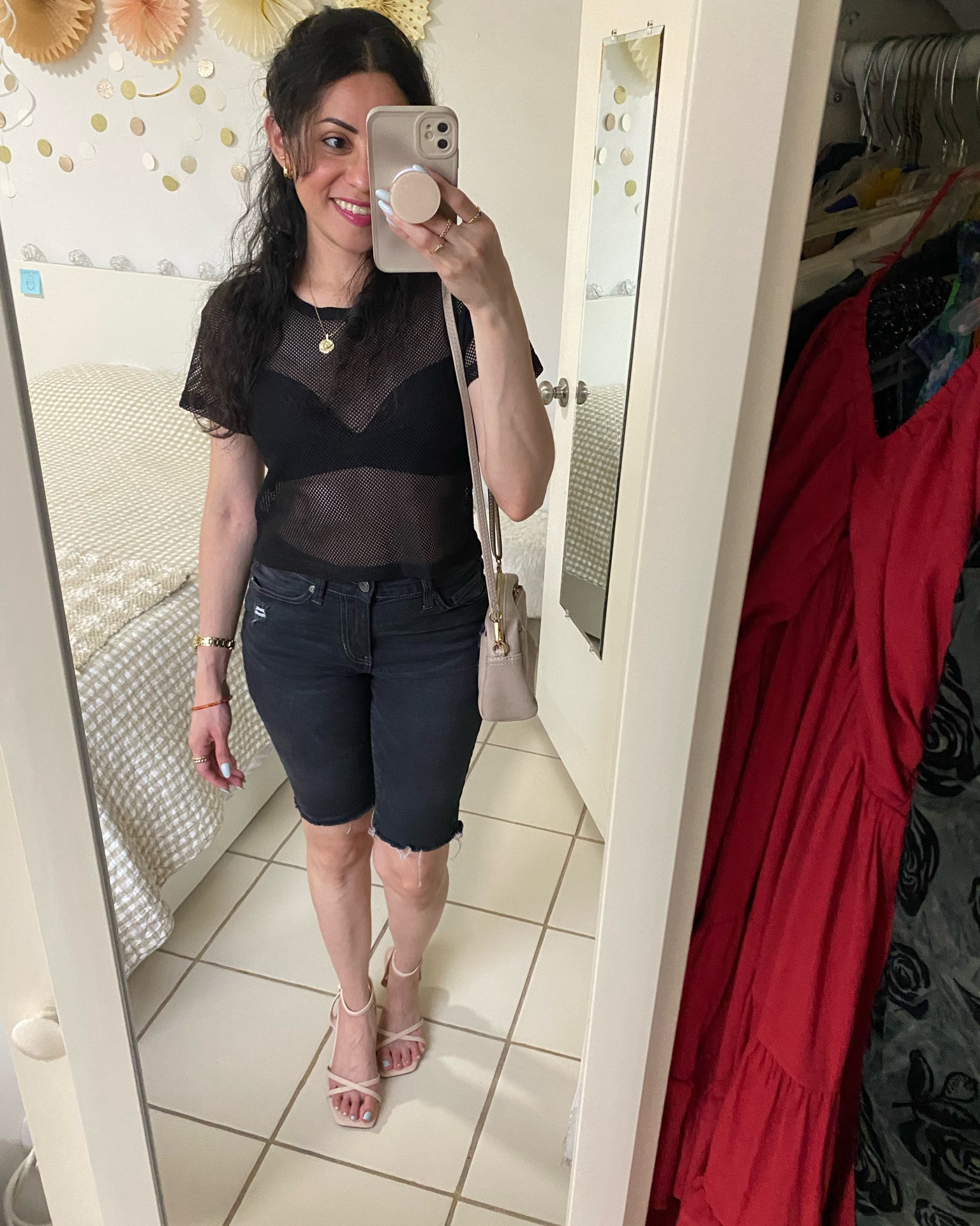 Mesh top: small // heels: size 7

#LTKootd #LTKgrwm #LTKdayinmylife