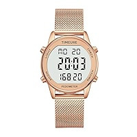 Women's Step Counter Pedometer Watch with Stainless Steel Bracelet, Stylish Design, No App, No Ch... | Amazon (US)