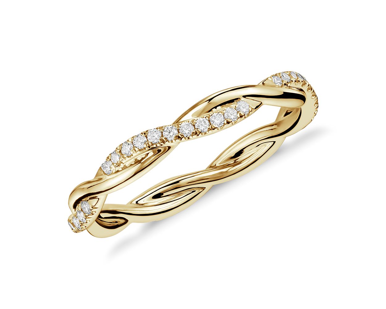 Petite Twist Diamond Eternity Ring in 14k Yellow Gold (1/5 ct. tw.) | Blue Nile