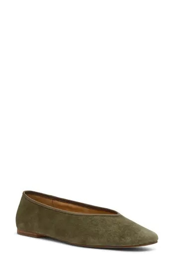Steve Madden Pipa Ballet Flat in Olive Suede at Nordstrom Rack, Size 6.5 | Nordstrom Rack