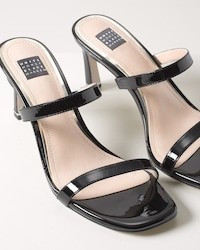 Strappy Patent Leather Mid-Heel Sandal | White House Black Market