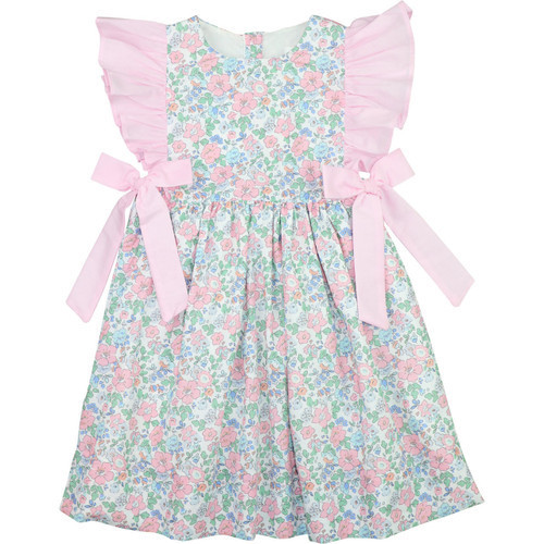 Pink And Blue Liberty Floral Bow Dress | Cecil and Lou
