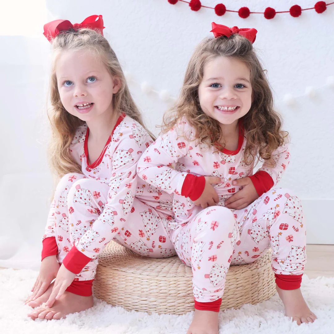 Very Merry Two Piece Pajama Set | Pink | Caden Lane