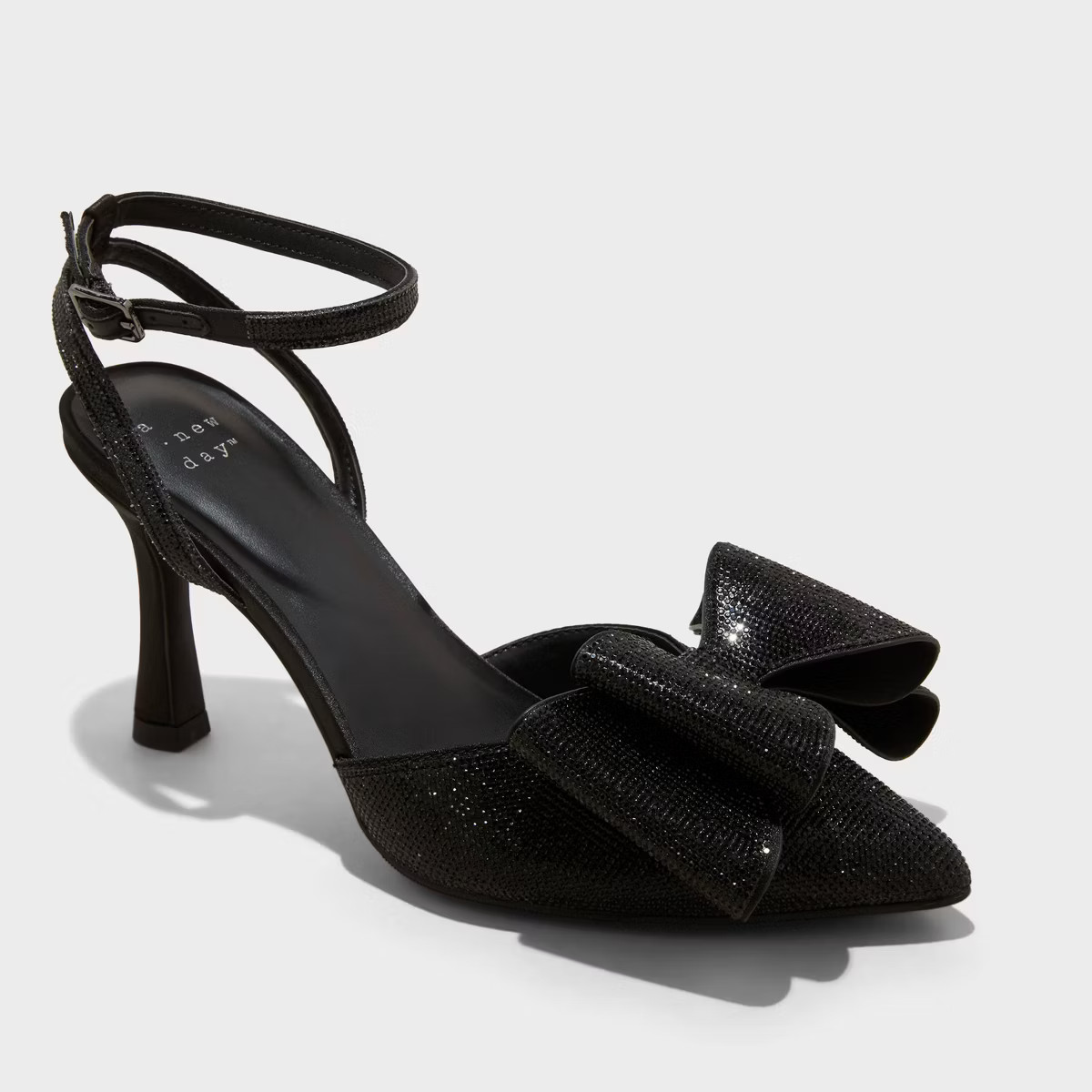 Women's Julia Rhinestone Bow Heels with Memory Foam Insole - A New Day™ | Target