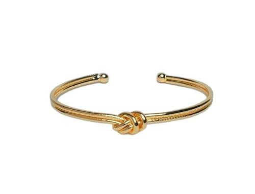 Blingsoul Dainty Love Knot Gold Bangle Bracelet - Twisted Chunky Cuff Bracelet for Women, Elegant Jewelry Gift | Amazon (US)