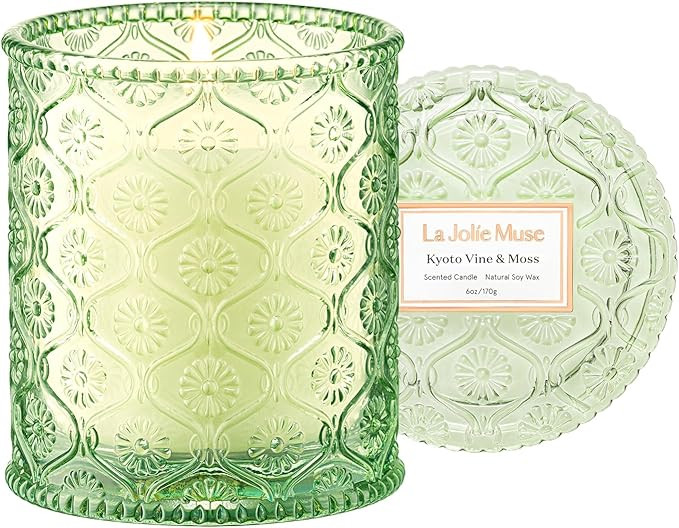 LA JOLIE MUSE Kyoto Vine & Moss Candle - Green Leaves, Tree Moss, Vetiver | 6 oz Natural Soy Wax ... | Amazon (US)