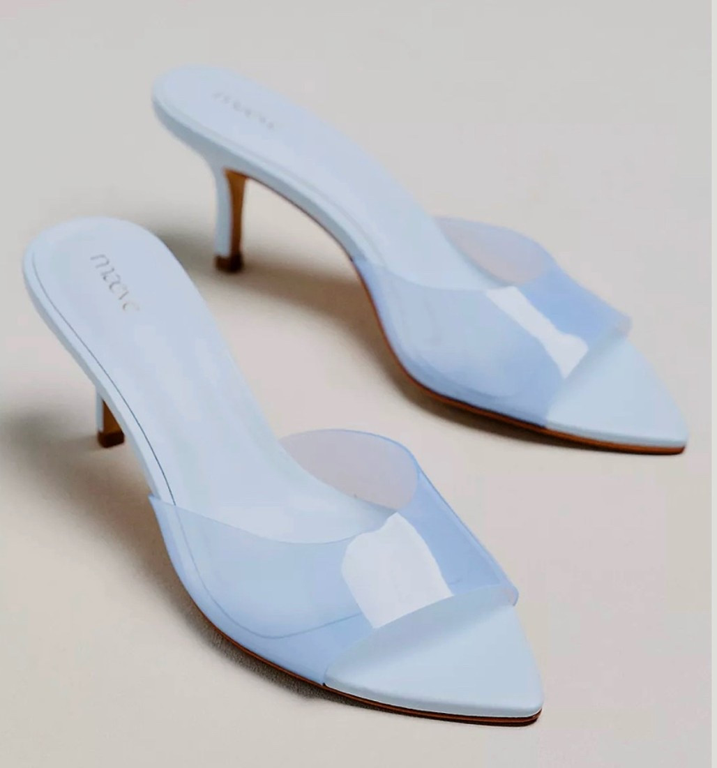 Maeve PVC Pointed-Toe Mule Heels  kitten heel. True to size.

#LTKgrwm #LTKootd #LTKmomlife