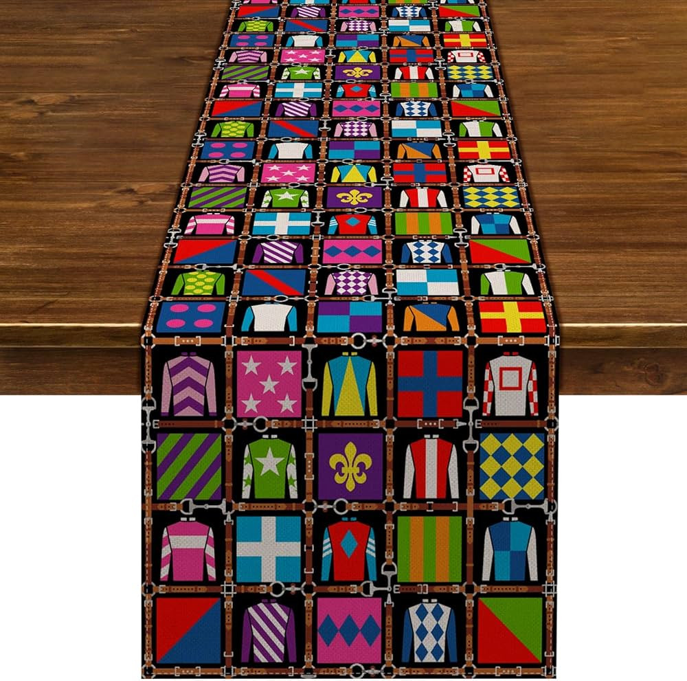 Kentucky Derby Table Runner Jockey Horse Racing Decoration Farmhouse Home Dining Room Kitchen Tab... | Amazon (US)