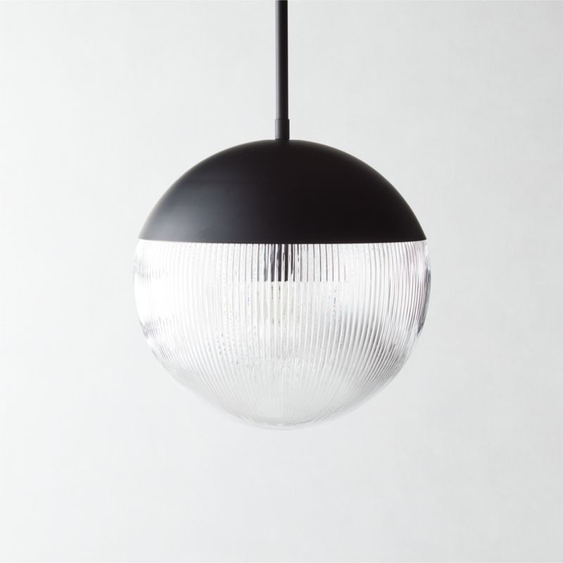 Anezi 12" Black and Glass Pendant Light | CB2 | CB2