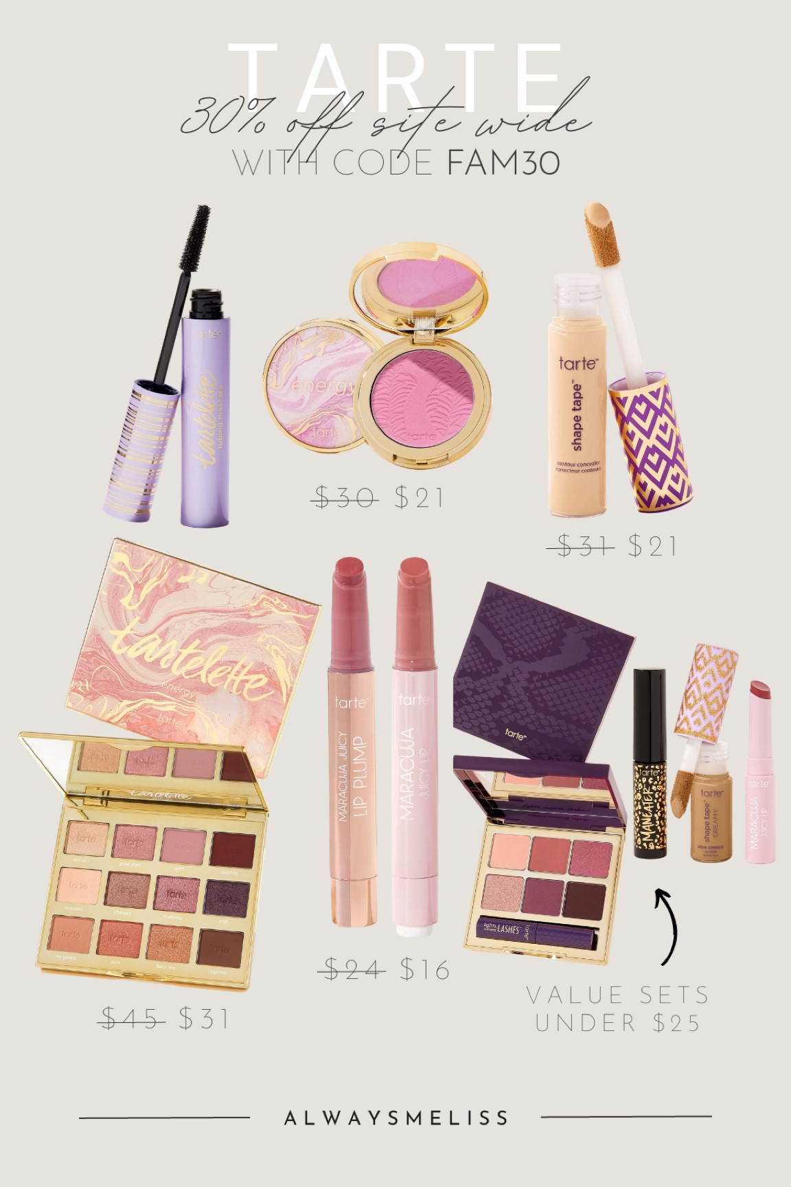 Tarte friends & family site wide sale!! 30% off + free shipping with code FAM30

#LTKsalealert #LTKunder50 #LTKbeauty