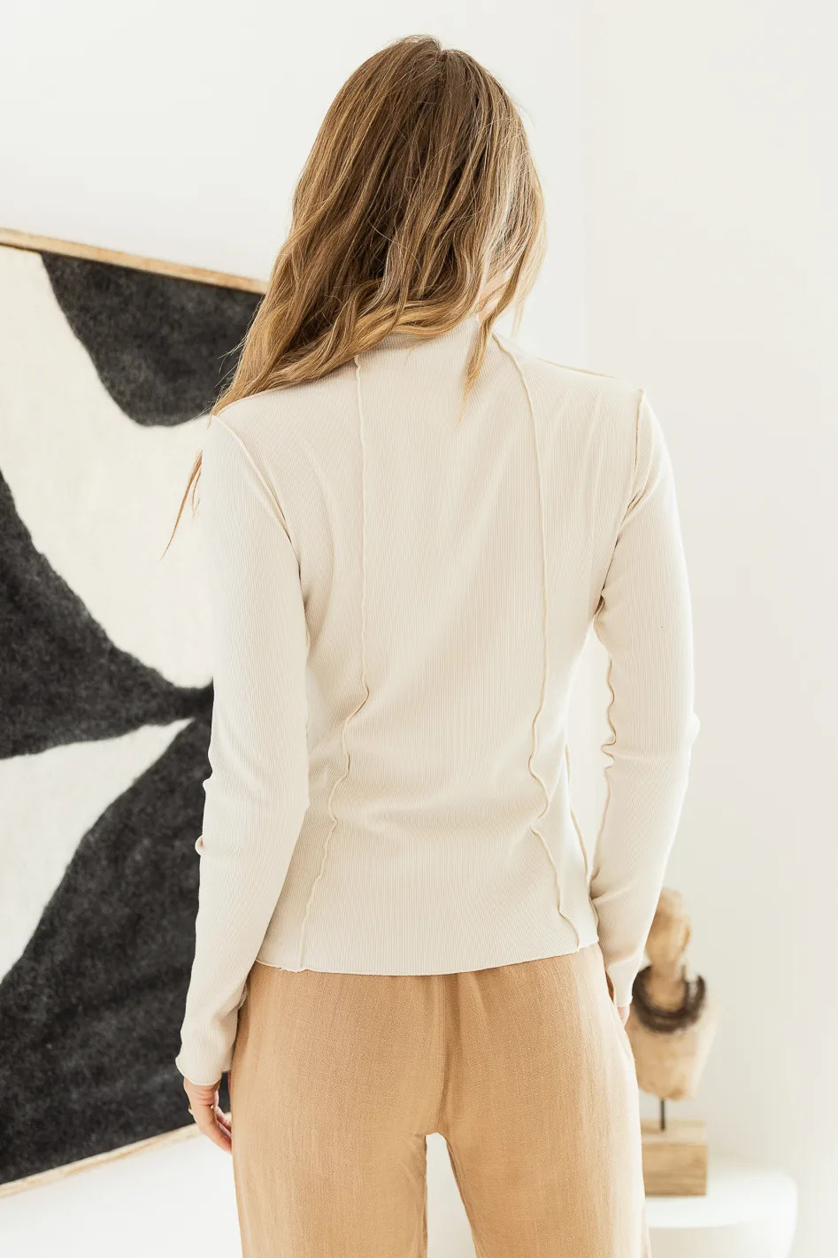 Aura Ribbed Top in Beige | Böhme US