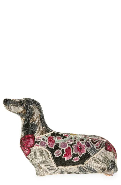 Judith Leiber Esther Dachsund Crystal Clutch in Silver Shade Multi at Nordstrom | Nordstrom