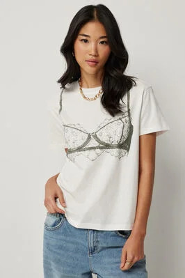 Oversized Bra Print T-Shirt | Ardene