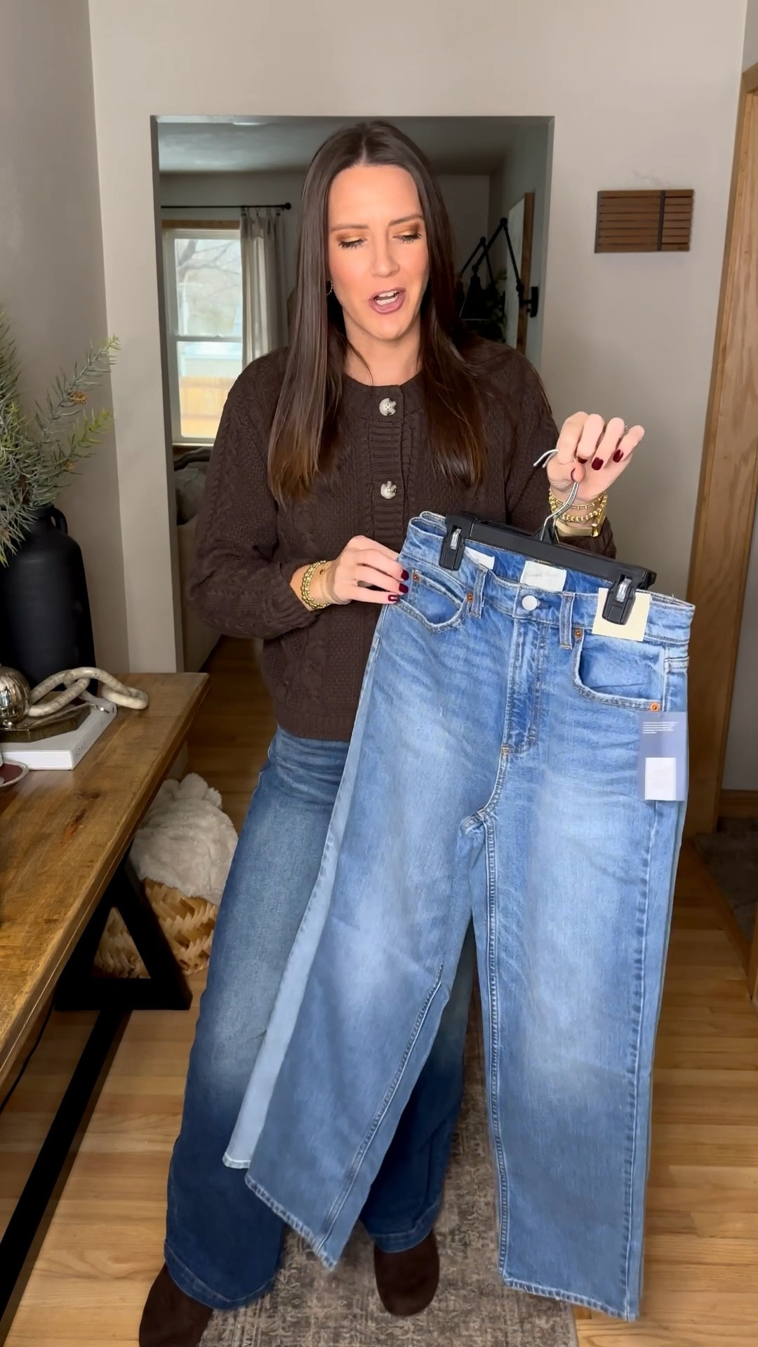 These Target jeans are so impressive! I got my true size 4 in the regular length. Size medium sweater. 