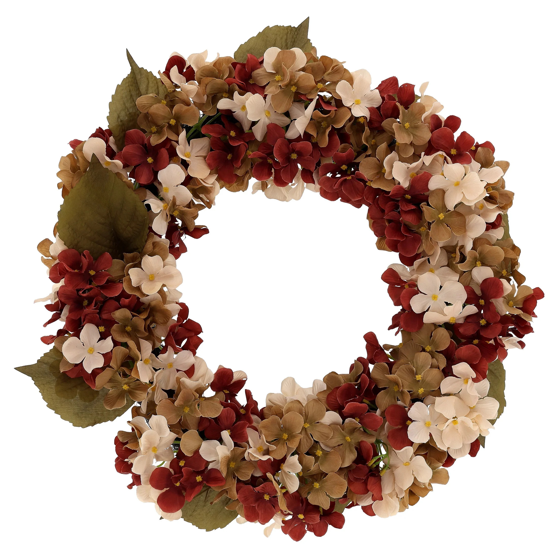 My Texas House Hydrangea Wreath, Cream and Brown, 24" | Walmart (US)