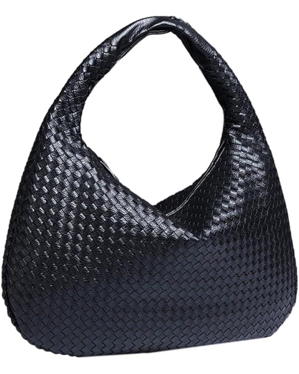 Women Woven Vegan Leather Handbag Retro Top-handle Shoulder Bag Handmade Tote Bag Dumpling Purse ... | Amazon (US)