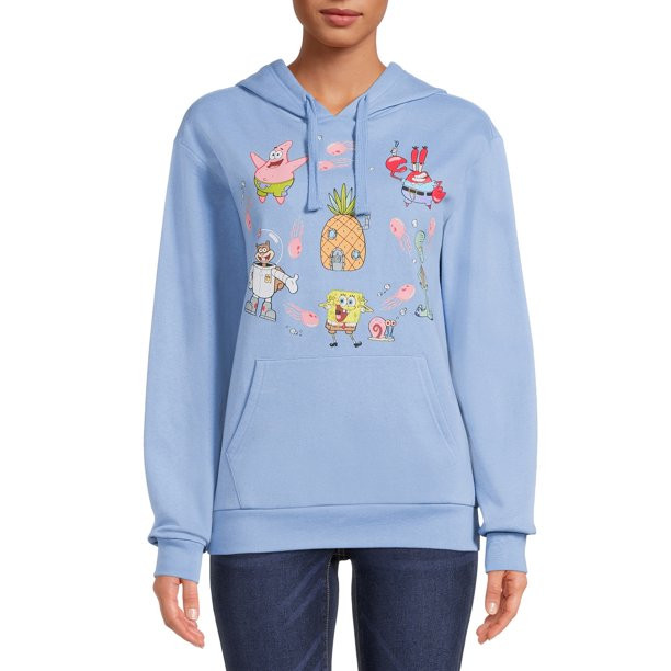 SpongeBob Junior's Graphic Print Hoodie - Walmart.com | Walmart (US)