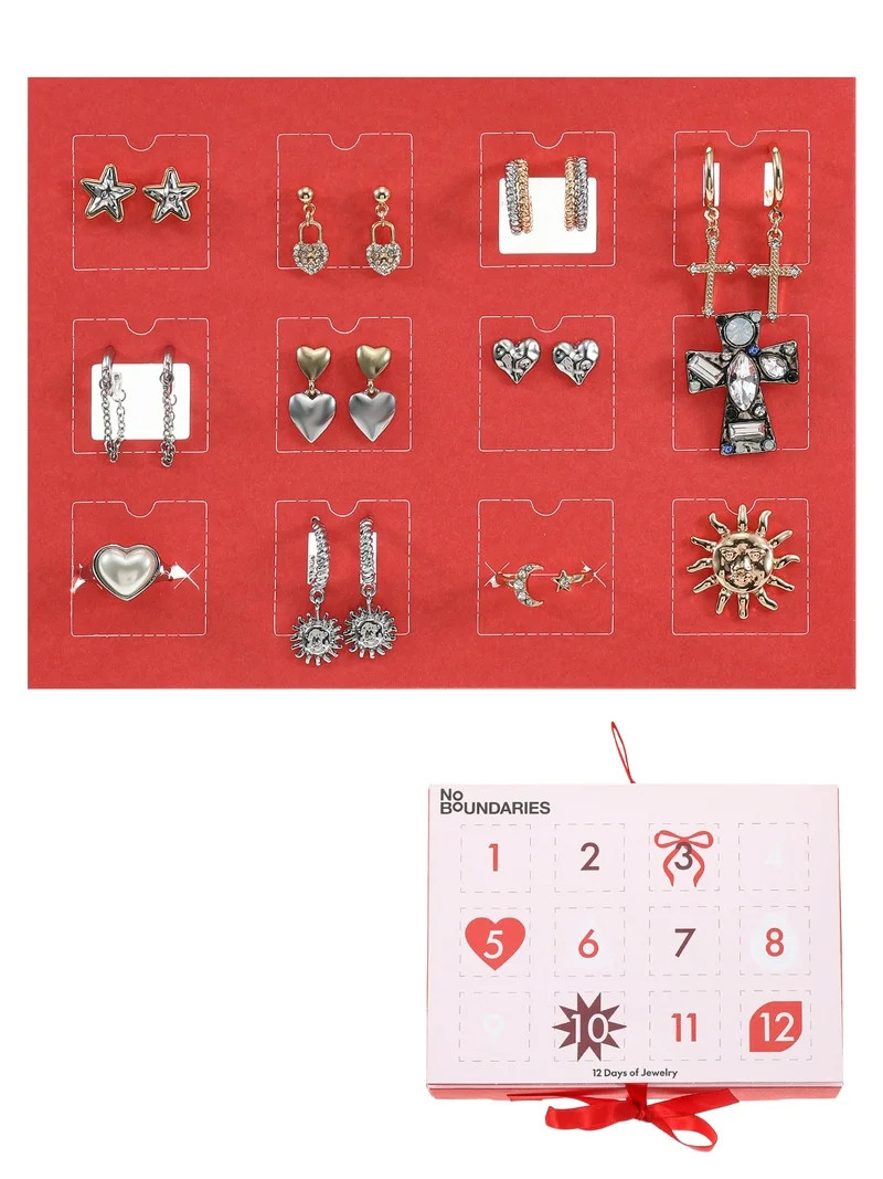 No Boundaries Holiday Gifting Goldtone Advent Calendar - Walmart.com | Walmart (US)