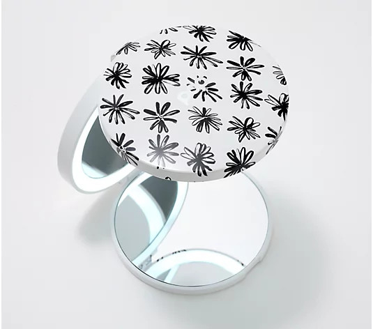 Make Your Selection: Pop Sonic Rechargeable LED Tri-Fold Compact Mirror | QVC