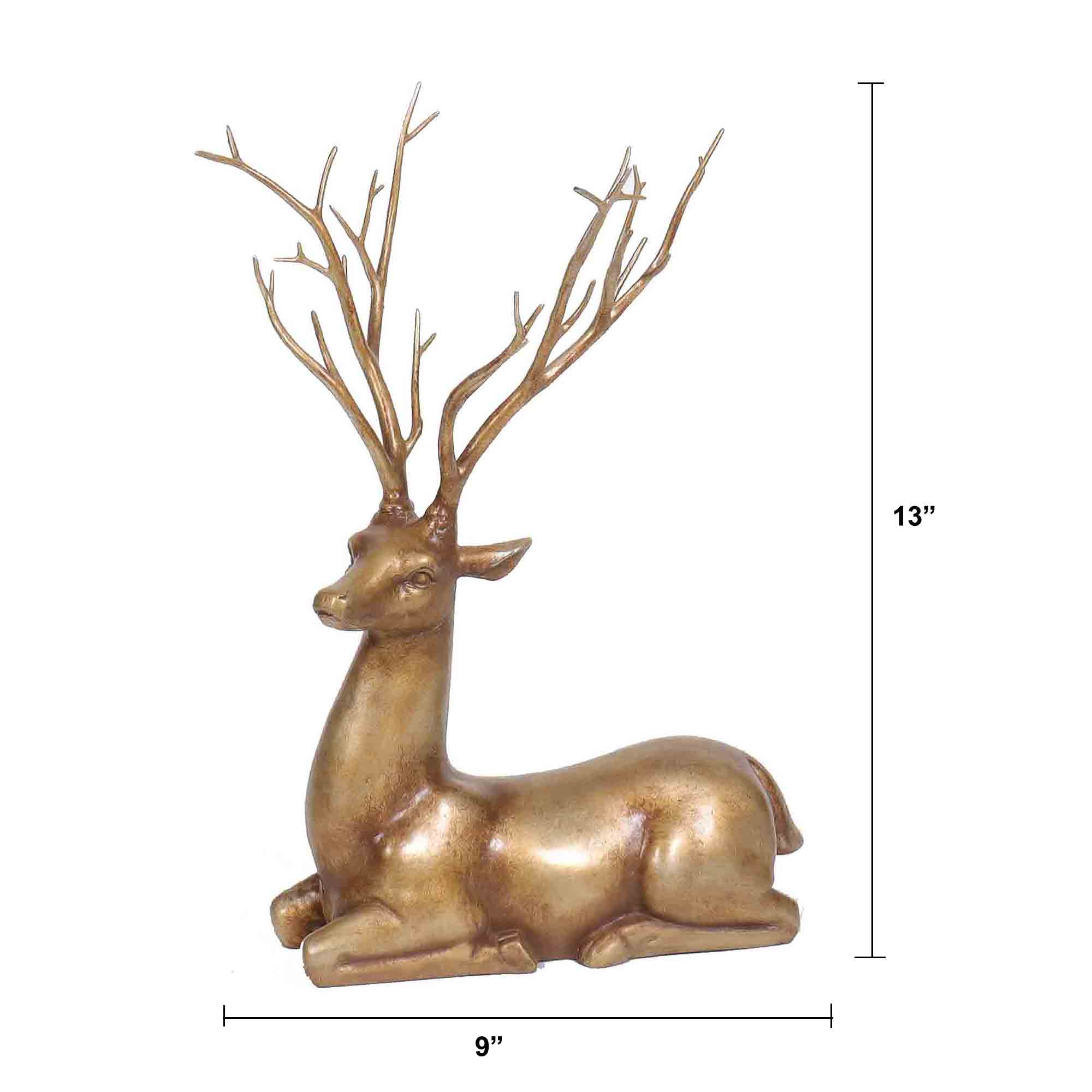 Holiday Time Gold Sitting Deer Christmas Tabletop Decoration, 13 inch | Walmart (US)