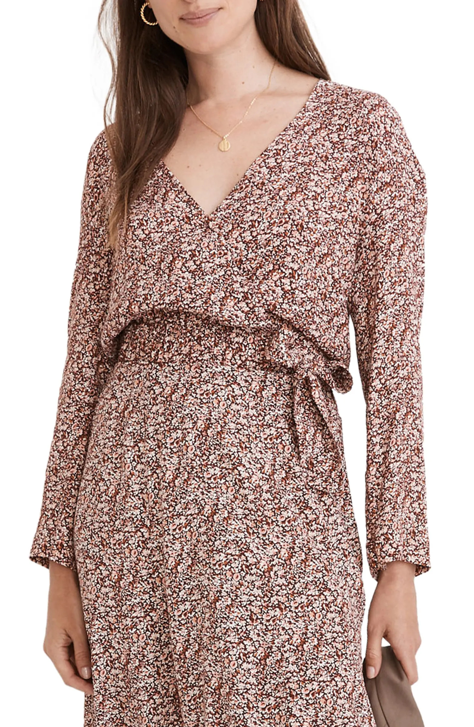 Floral Tie Front Wrap Top in Cottage Garden | Nordstrom Rack