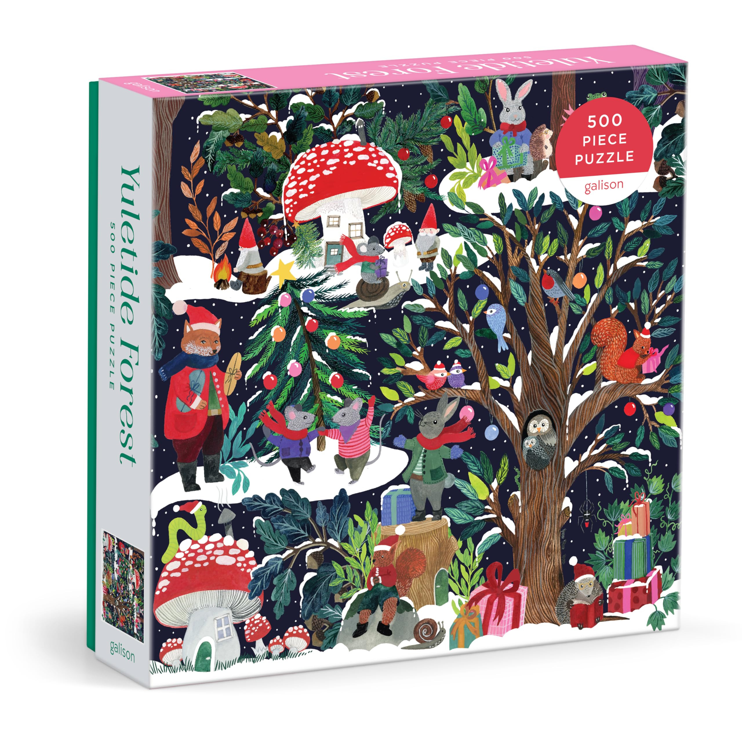 Galison Yuletide Forest – 500 Piece Jigsaw Puzzle Featuring Beautiful Artwork of A Wintery Holi... | Amazon (US)