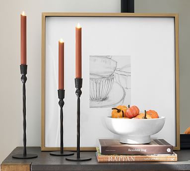 Premium Flickering Flameless Wax Taper Candle | Pottery Barn (US)