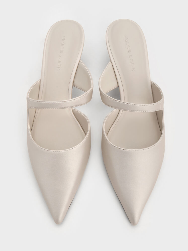 White Vada Asymmetric Sculptural Heel Pumps | CHARLES & KEITH UK | Charles & Keith UK