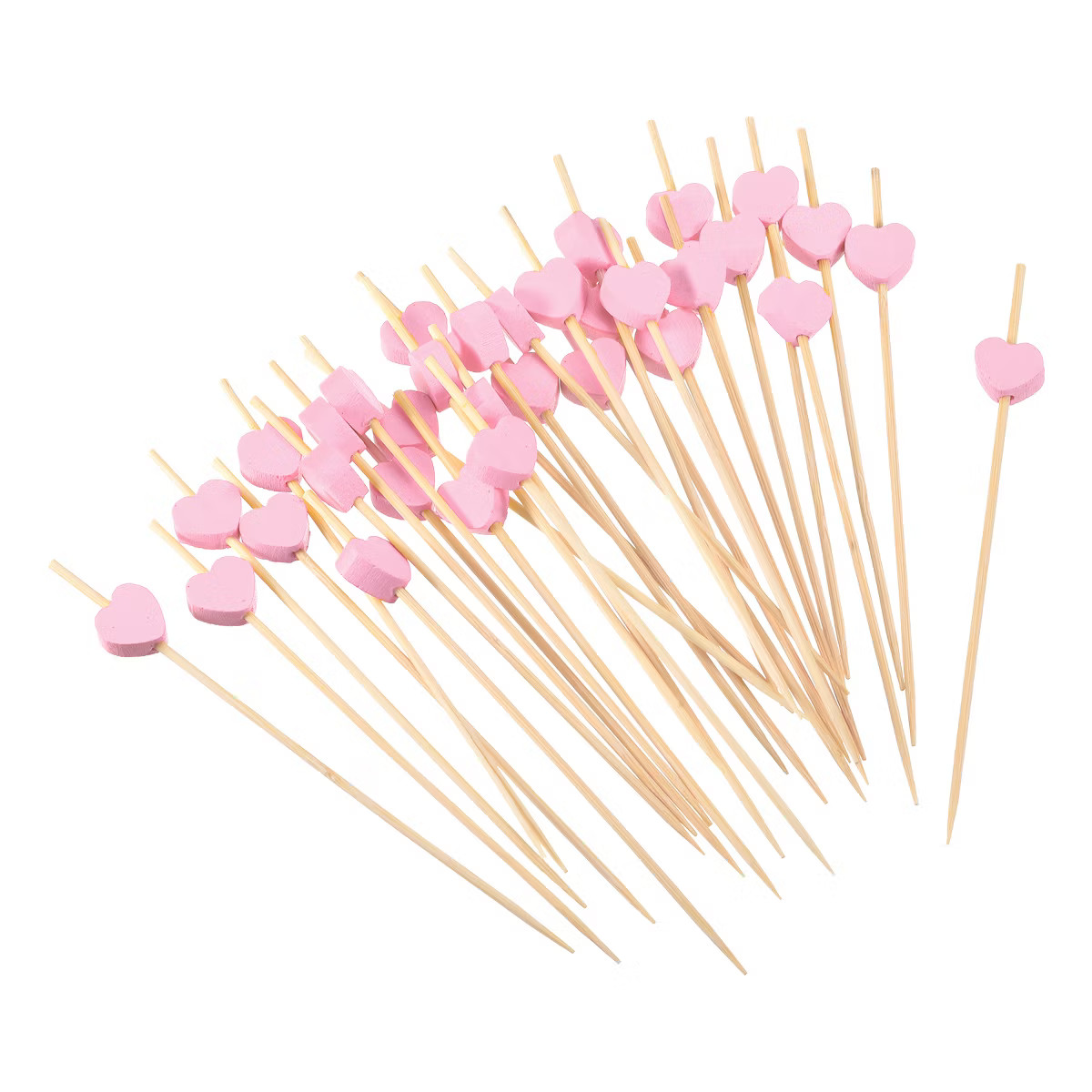Unique Bargains Decorative Drinks Appetizer Bamboo Heart Cocktail Toothpicks 100 Pcs | Target
