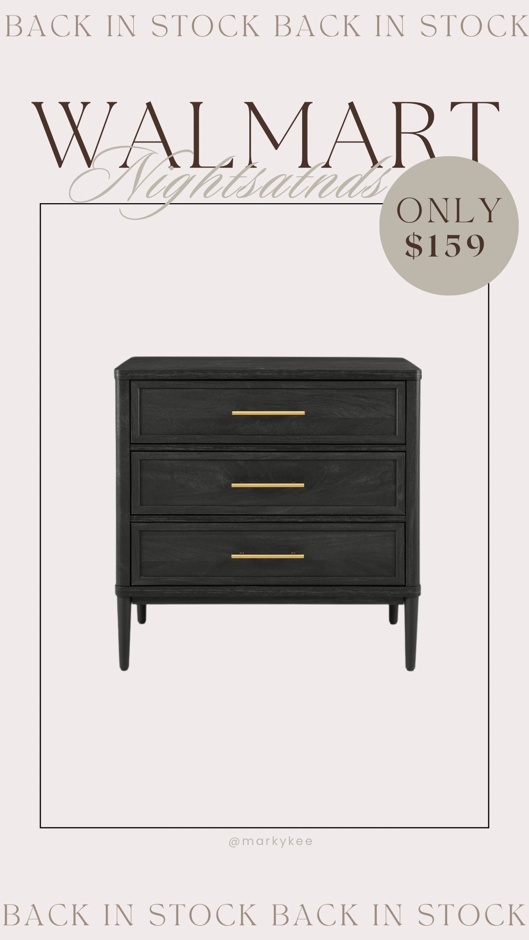 Walmart nightstand is back in stock!!! Walmart home. Walmart finds. Black nightstand. 

#LTKHome #LTKFindsUnder50 #LTKStyleTip
