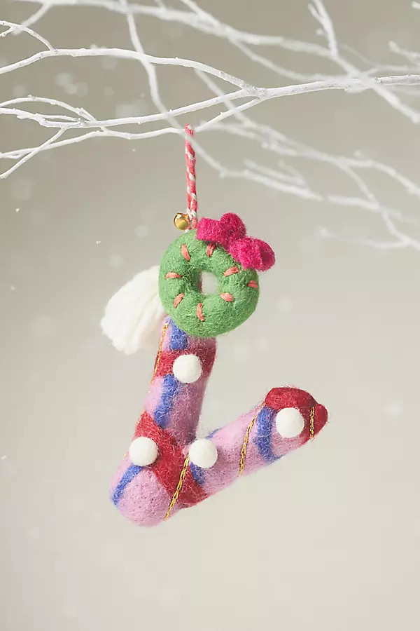 Jolly Monogram Ornament | Anthropologie (US)