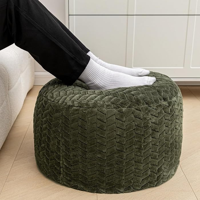 Asuprui Pouf Ottoman Stuffed Ottoman Foot Rest with Filler Floor Pouf Floor Bean Bag Foot Rest St... | Amazon (US)