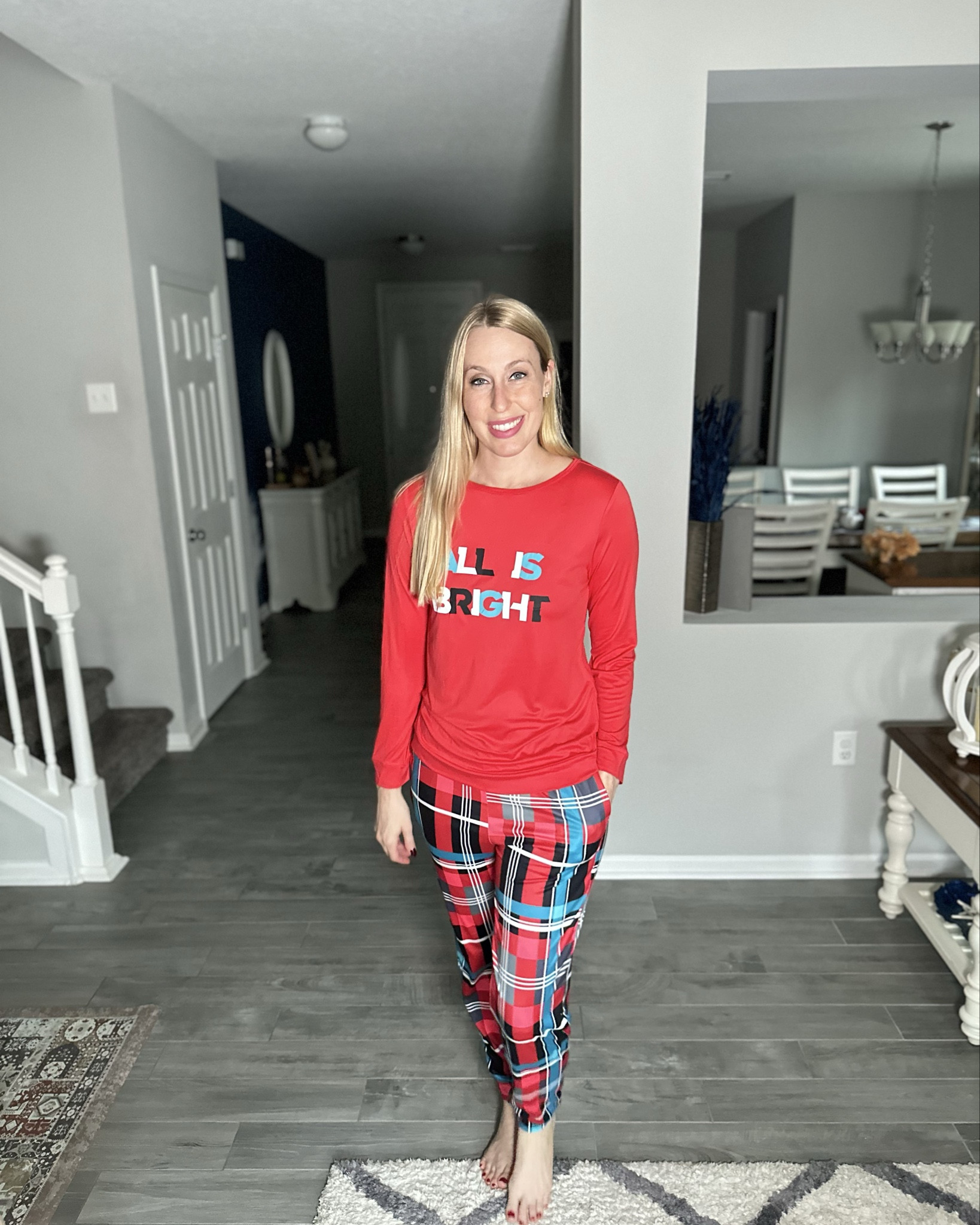 All is bright 
🎄 super soft Christmas pjs or jogger lounge set
❤️ wearing size small, fits true to sizee

#LTKHoliday #LTKStyleTip #LTKFindsUnder50