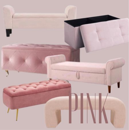 Pink benches | storage bench | pink bench | velvet bench | tufted bench

#LTKsalealert #LTKhome #LTKfamily