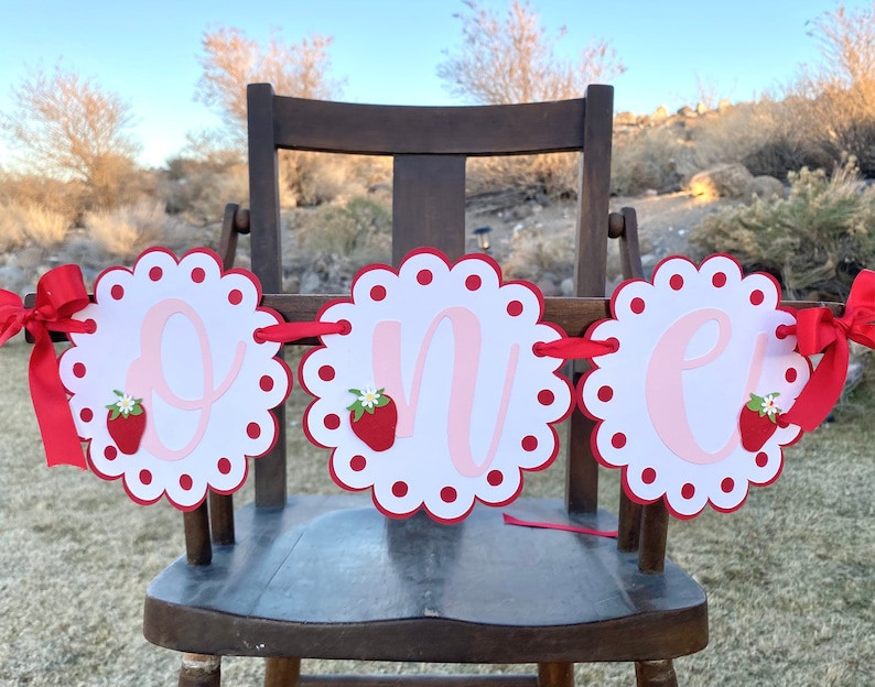 Berry Sweet High Chair Banner Strawberry Banner First Birthday berry Strawberry Smash Cake Photo ... | Etsy (US)