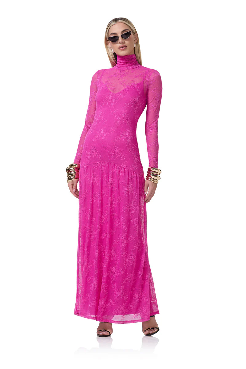 Amala Lace Dress - Cosmo Pink | ShopAFRM