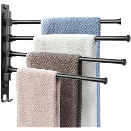 JYL HOME Swivel Hand Towel Bar Bathroom Swing Hanger Towel Rack Holder Matte Black Finish, Wall Moun | Amazon (US)