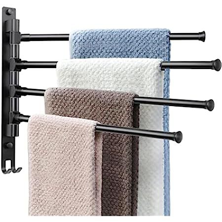 JYL HOME Swivel Hand Towel Bar Bathroom Swing Hanger Towel Rack Holder Matte Black Finish, Wall Moun | Amazon (US)