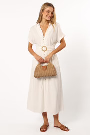 Orla Short Sleeve Midi Dress - Ivory | Petal & Pup (US)