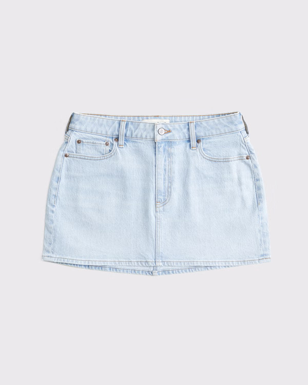 Curve Love Mid Rise Denim Mini Skirt | Abercrombie & Fitch (US)