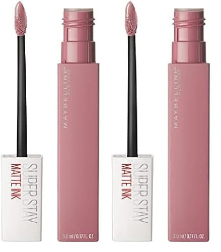 Maybelline New York Super Stay Matte Ink Liquid Lipstick, Long Lasting High Impact Color, Up to 16H Wear, Dreamer, Warm Pink Neutral, 0.17 fl.oz (Pack of 2) | Amazon (US)