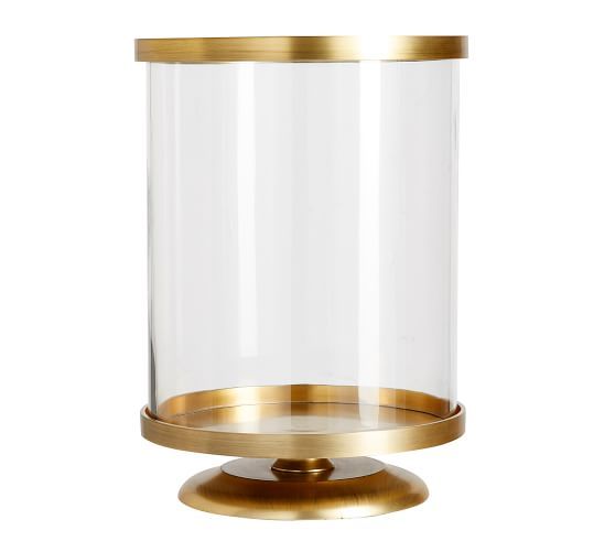 Chester Brushed Brass Hurricane | Pottery Barn (US)