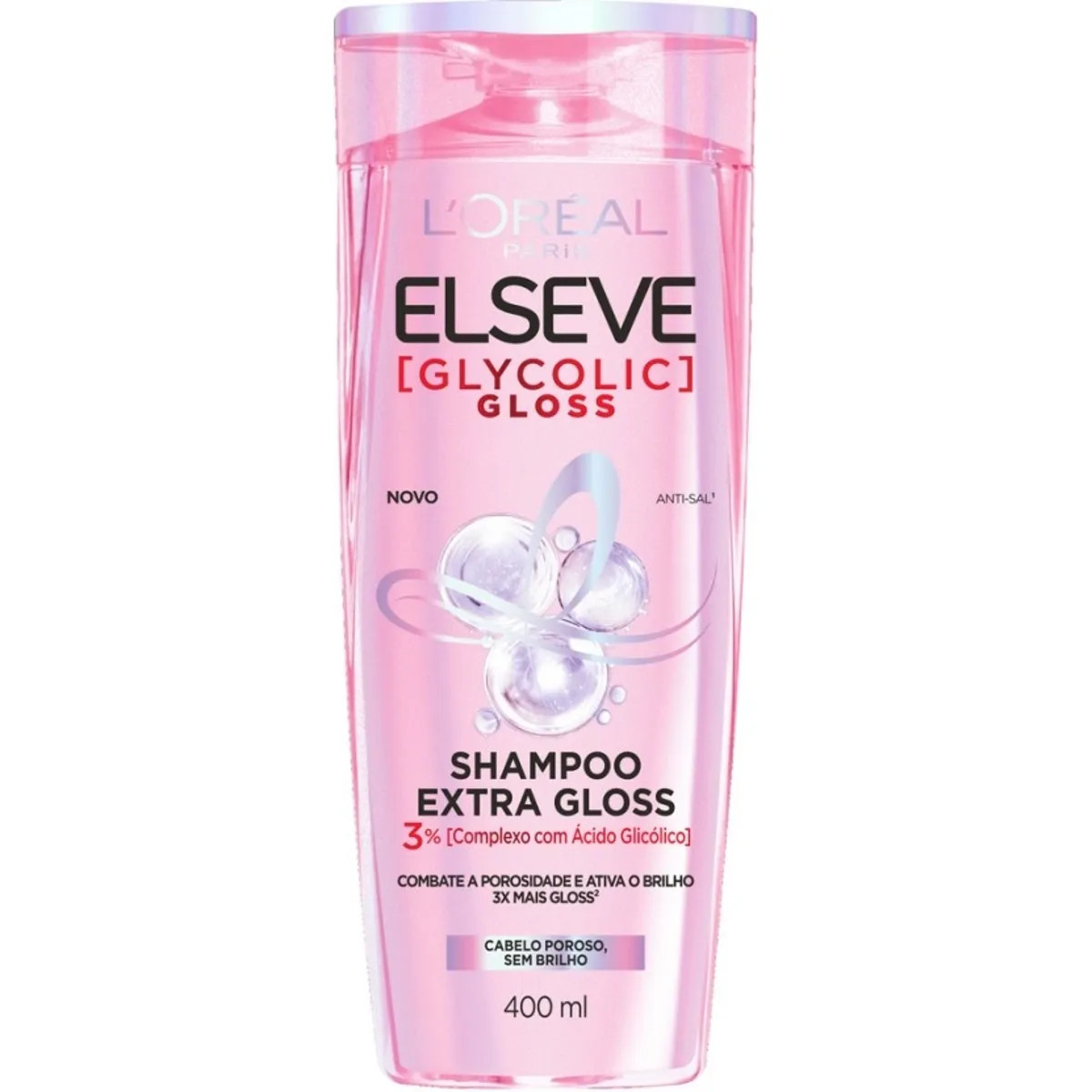 Shampoo Loréal Paris Elseve Extra Gloss Anti-Sal Glycolic Gloss 400ml - Pague Menos | Medicament... | Pague Menos BR
