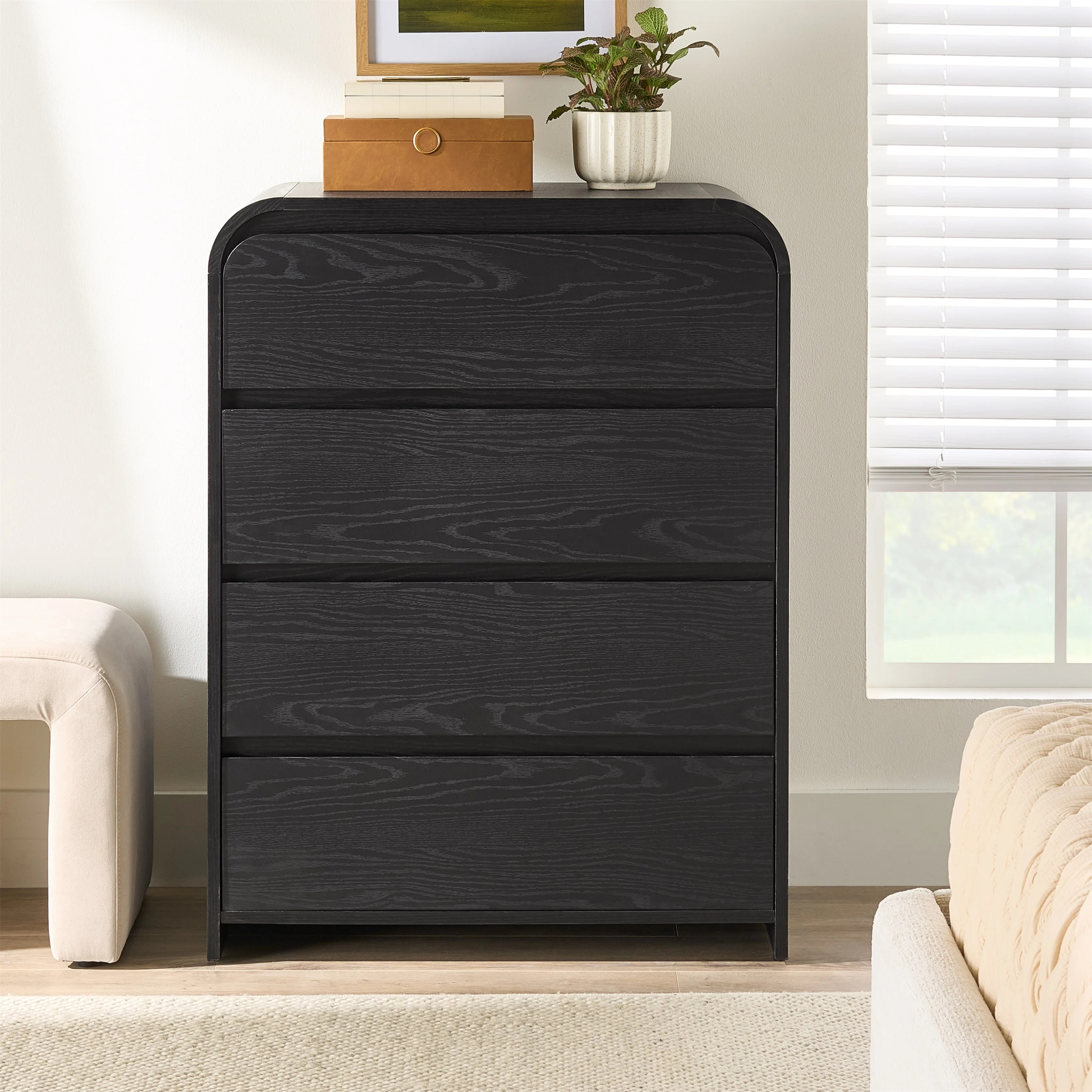 Better Homes & Gardens Juliet 4-Drawer Dresser, Rich Black Finish | Walmart (US)