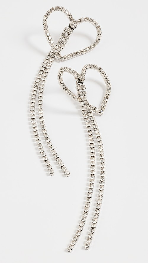 SHASHI Heart Rhinestone Drop Earrings | SHOPBOP | Shopbop
