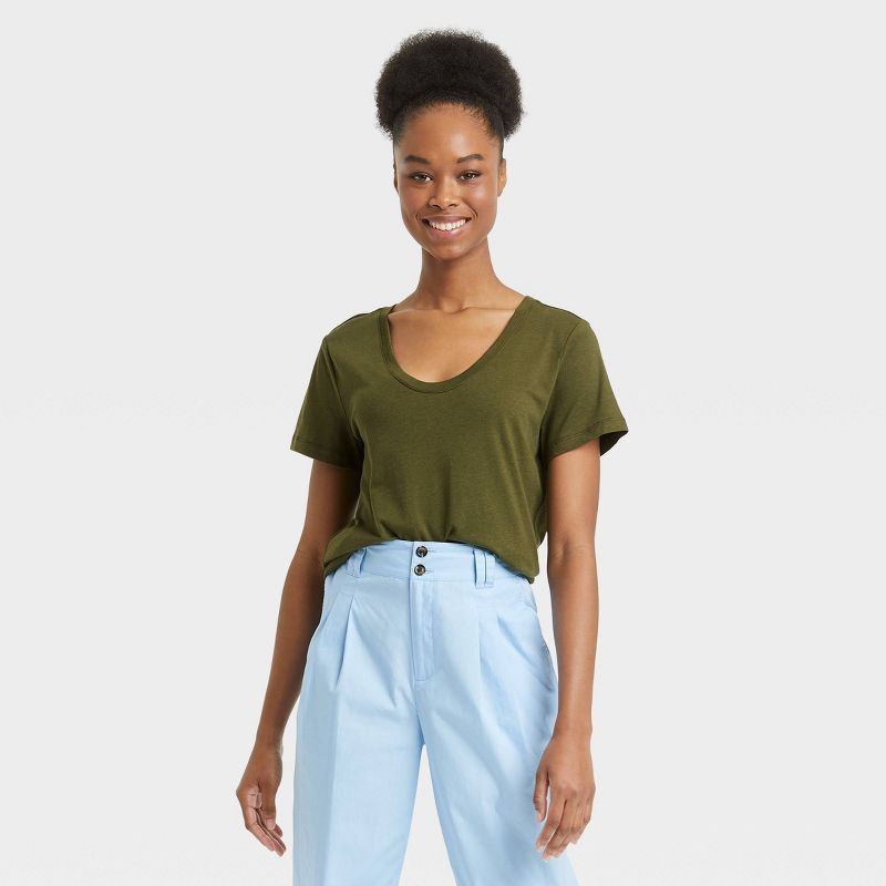 Women's Short Sleeve Scoop Neck T-Shirt - A New Day™ | Target