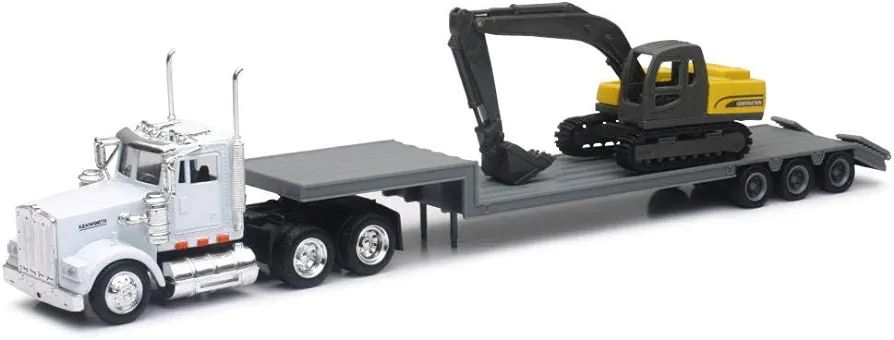 New-Ray 1:43 scale Kenworth W900 Lowboy Trailer with Construction Excavator | Amazon (US)